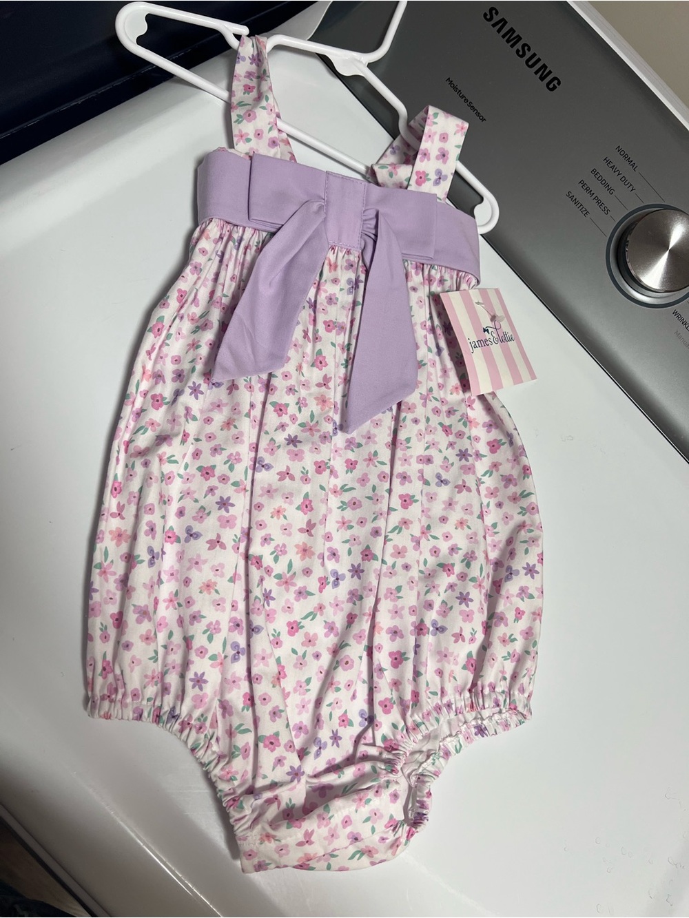 James & Lottie Lilac Floral Baby Girls Romper